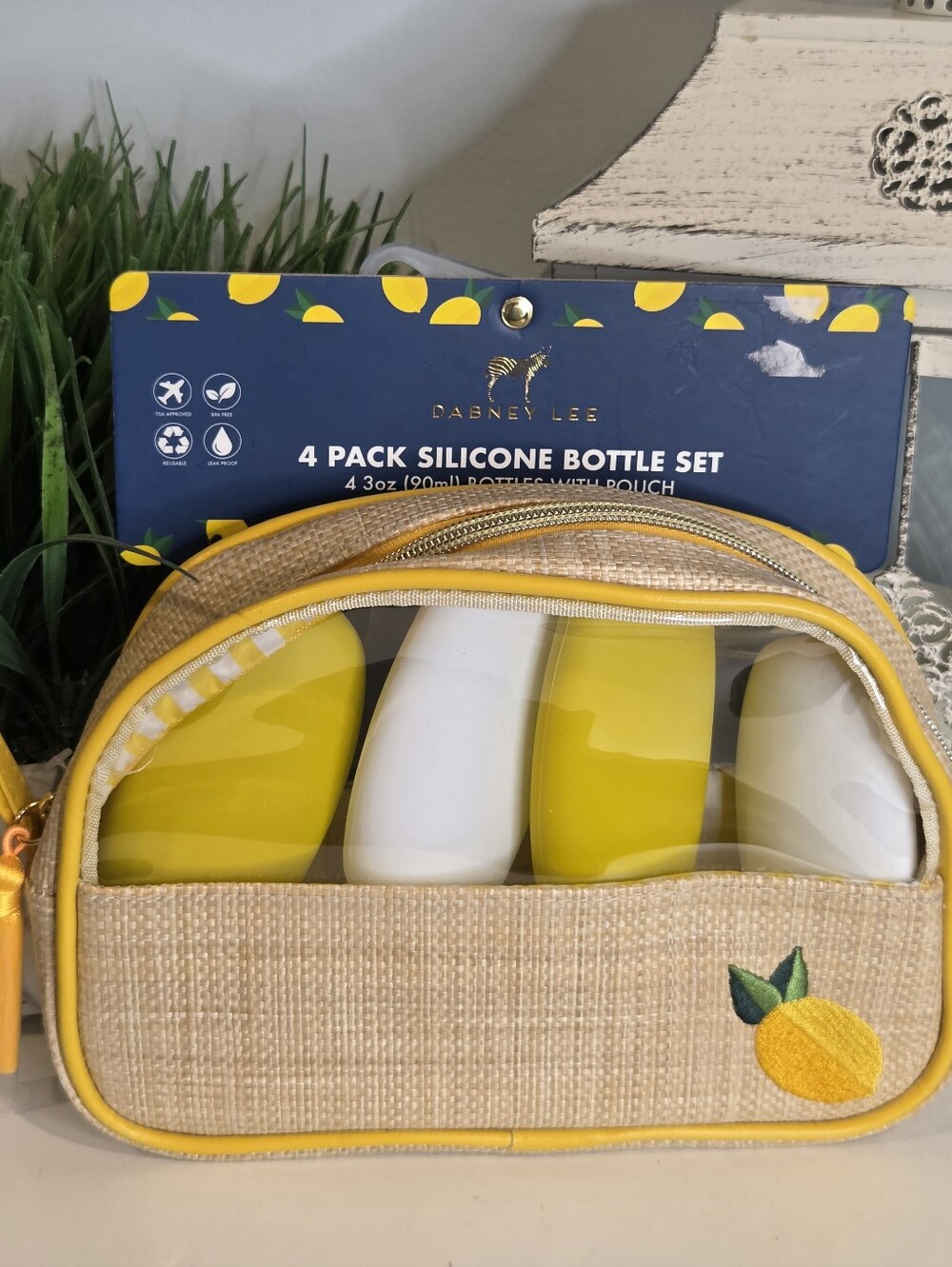 Dabney Lee Cosmetic Bag & 4 Silicone Bottles